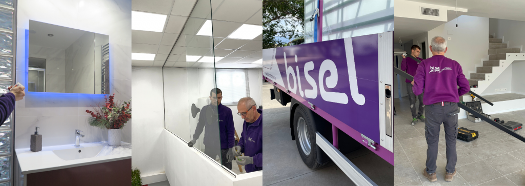 Equipo profesional en acción instalando y mostrando nuestros servicios.